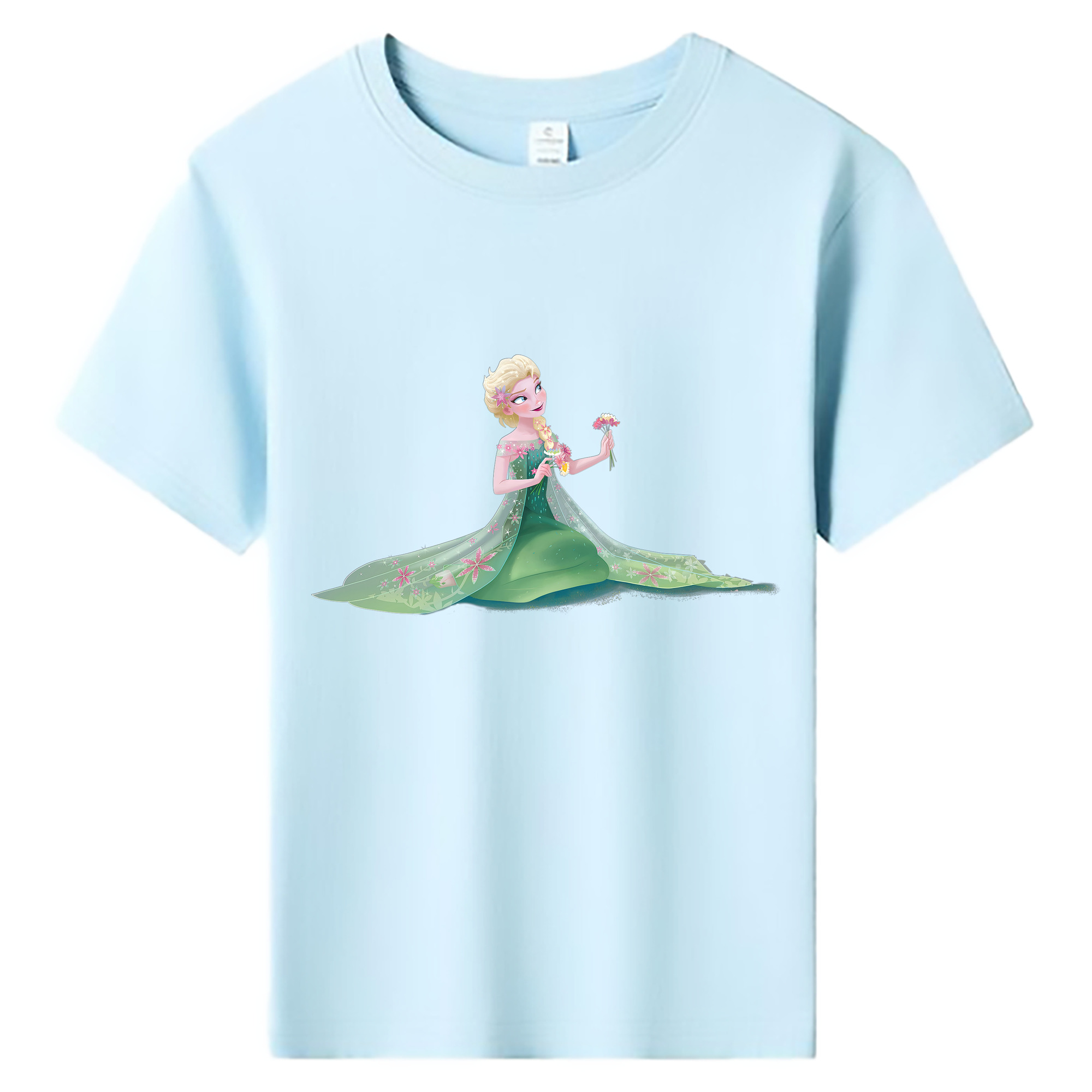 （画像用） アナと雪の女王 アンナ エルサ Frozen Anna Elsa 綿100％キッズTシャツ（フロントプリント）